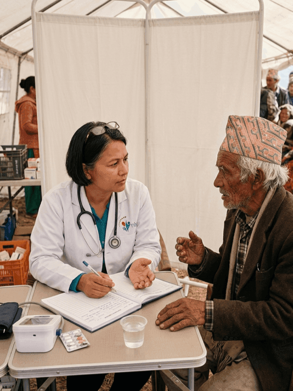Doctor offering healthcare advice to a patient